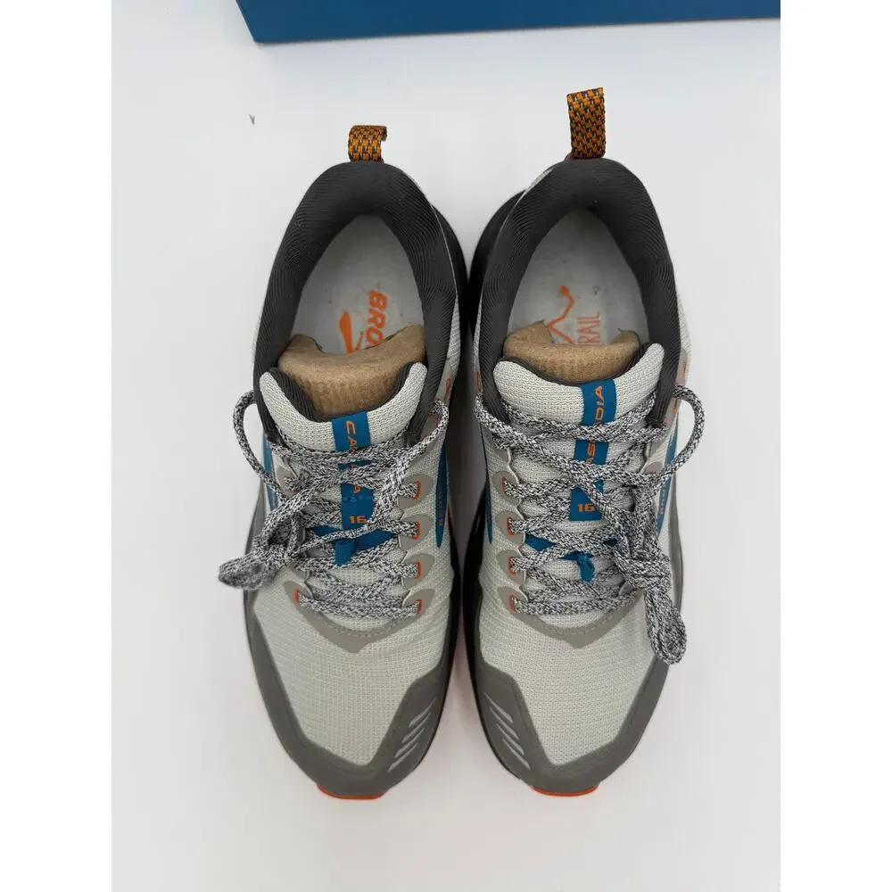 NEW Brooks Men's Cascadia 16 Trail Running Shoe-Oyster Mushroom/Alloy/Orange-Sz8